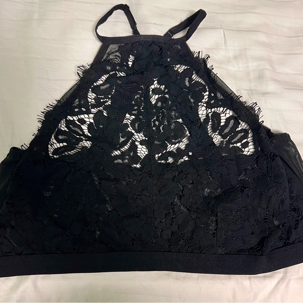 Torrid Black Lace High-Neck Bralette